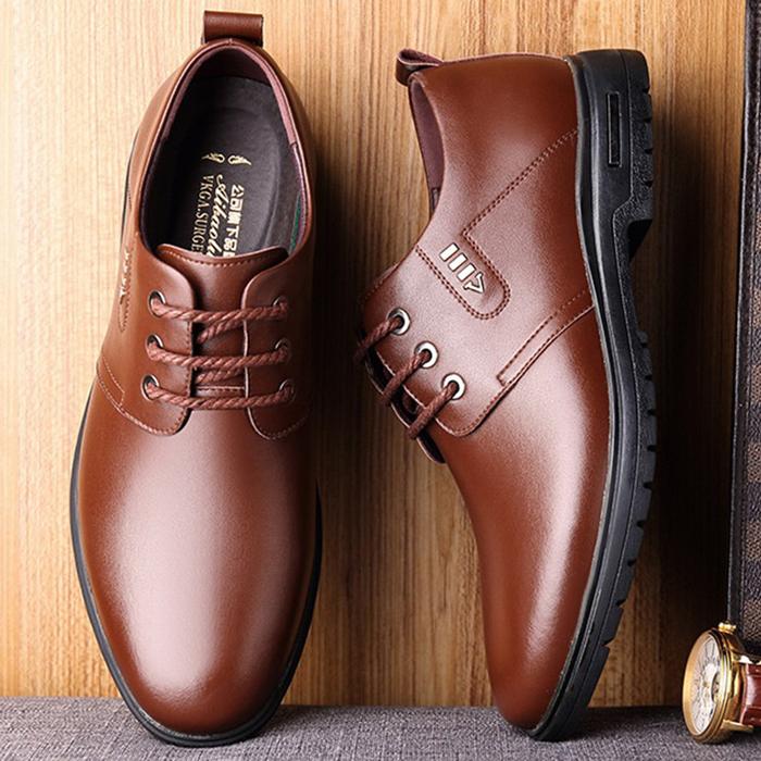 Moški usnjeni nedrseči poslovni čevlji iz mikrovlaken, udobni za svečane priložnosti - Image 7