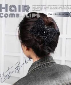 Sponke za glavnik za lase z elastičnimi perlicami (naključna barva)