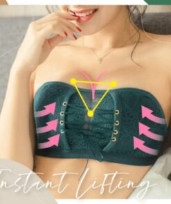 Push up modrček s čipkastimi vrvicami